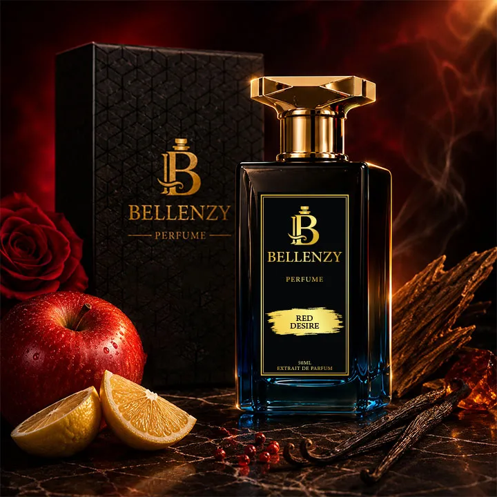 Red Desire woody spicy red perfume for men by Bellenzy