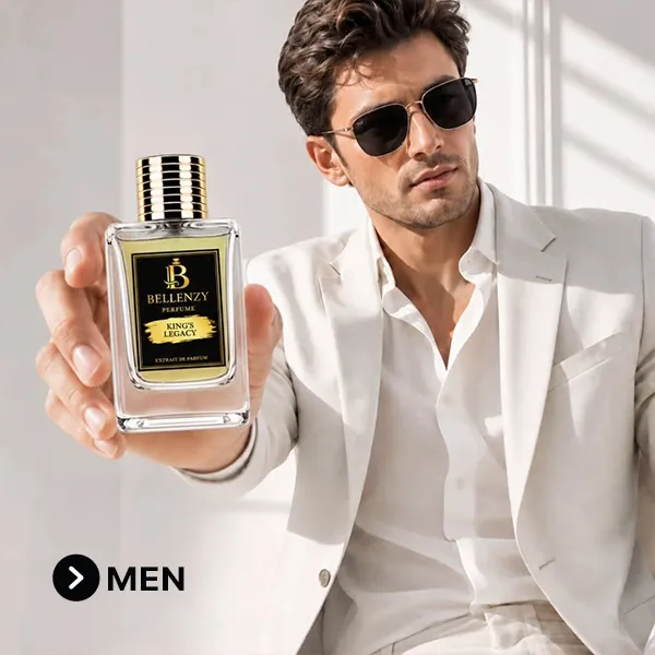 men hold bellenzy perfume